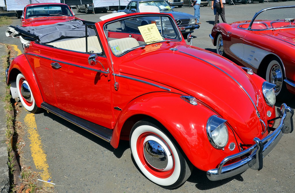 VW cabrio beetle red