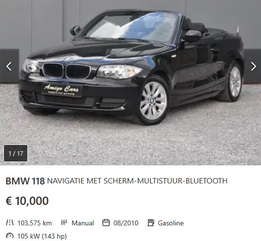 BMW 118i series 1 143HP