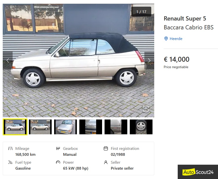 Renault 5 E-tech Cabriolet - great concept 3 Renault Super 5 Baccara Cabrio EBS 1988